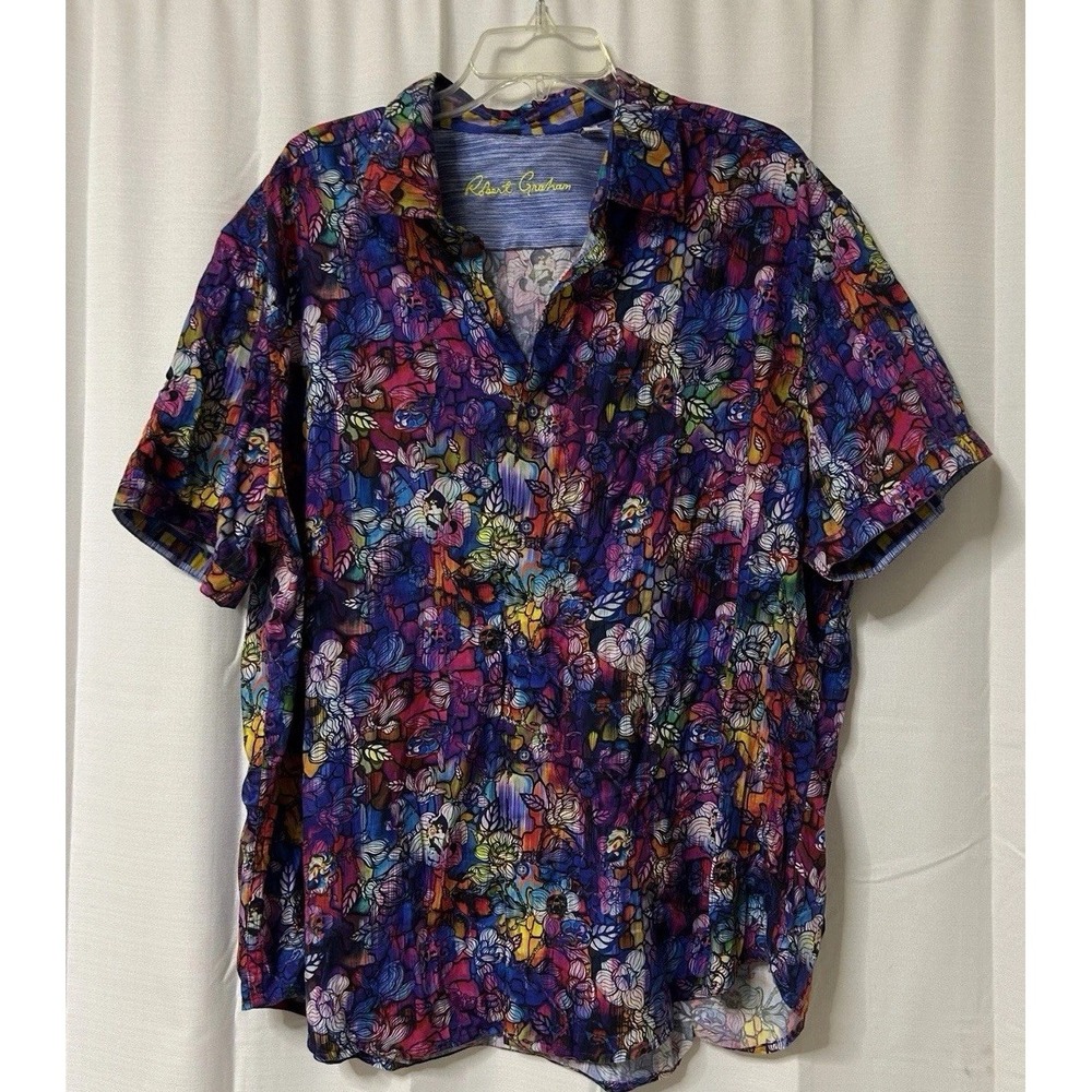 Robert Graham VALERIO Floral Skull Classic Fit Short Sleeve 3XL